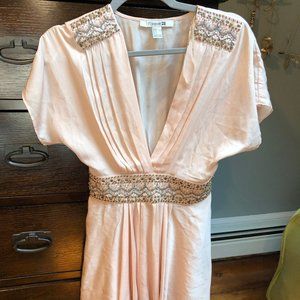 Forever 21 Beaded Mini Dress in Blush